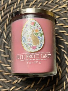 Bath & Body Works Tutti Frutti Candy Pink Scented Candle Jar